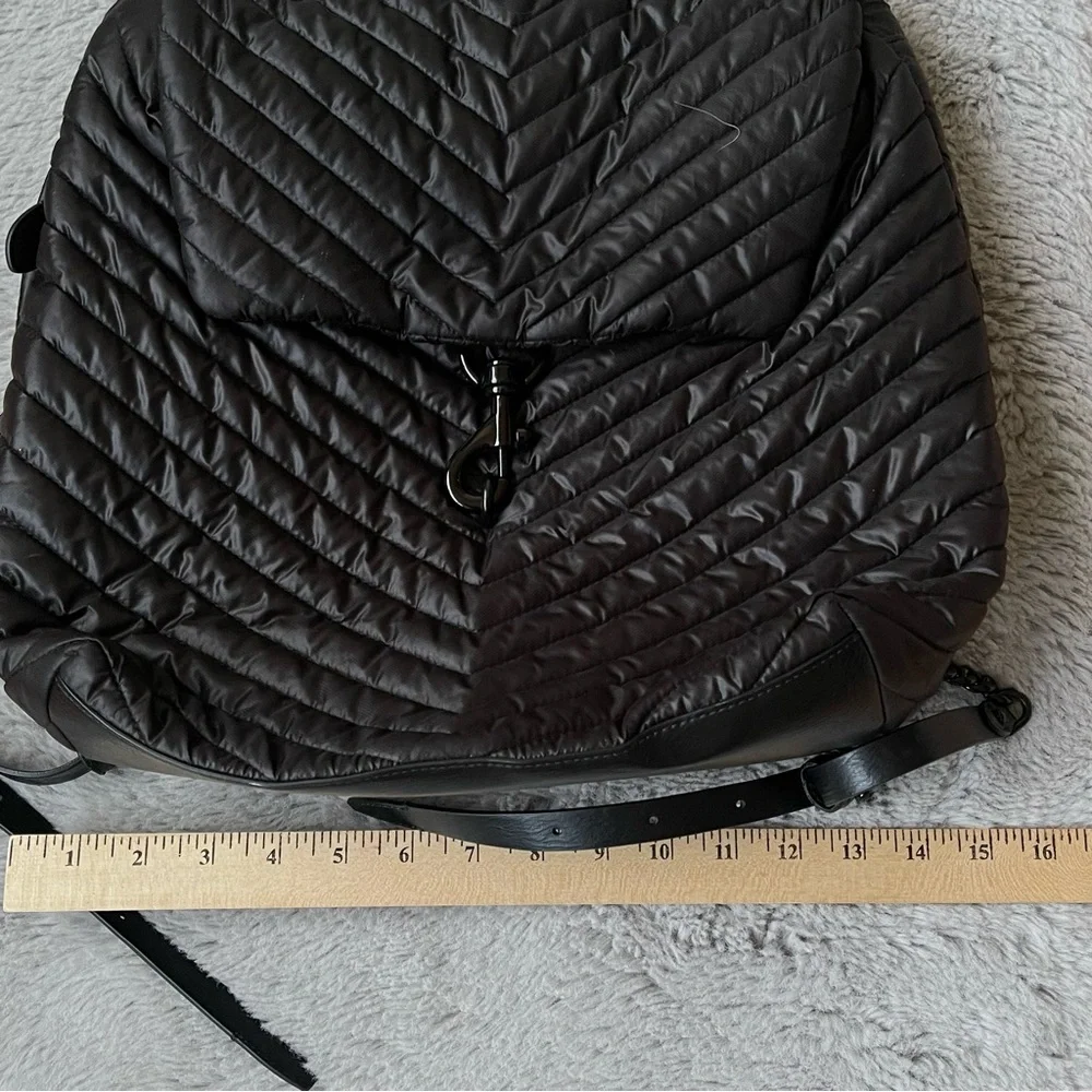 REBECCA MINKOFF Quilted‎ Chevron Backpack Black Chain Handle Designer Bag